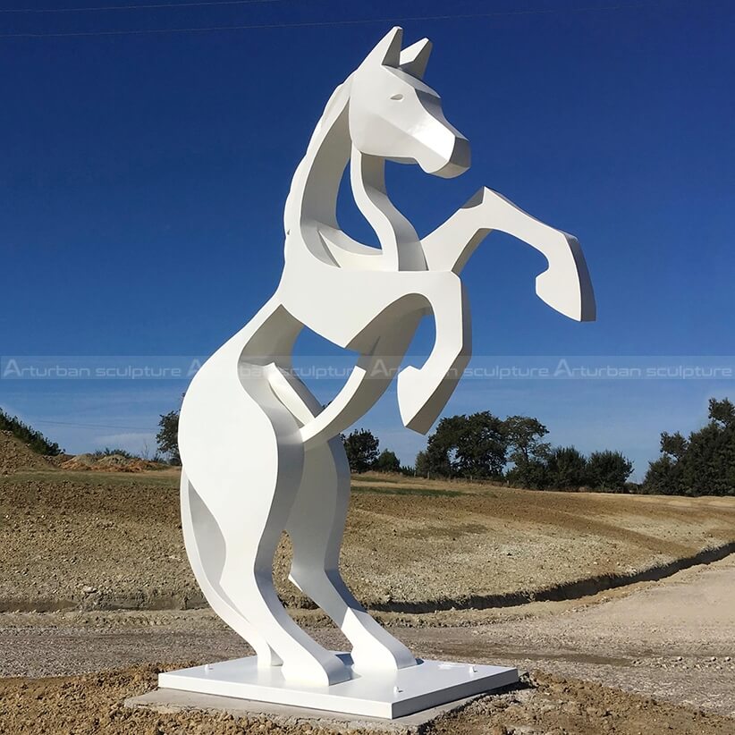 rearing horse garden statue