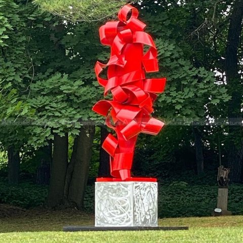 red abstract sculpture