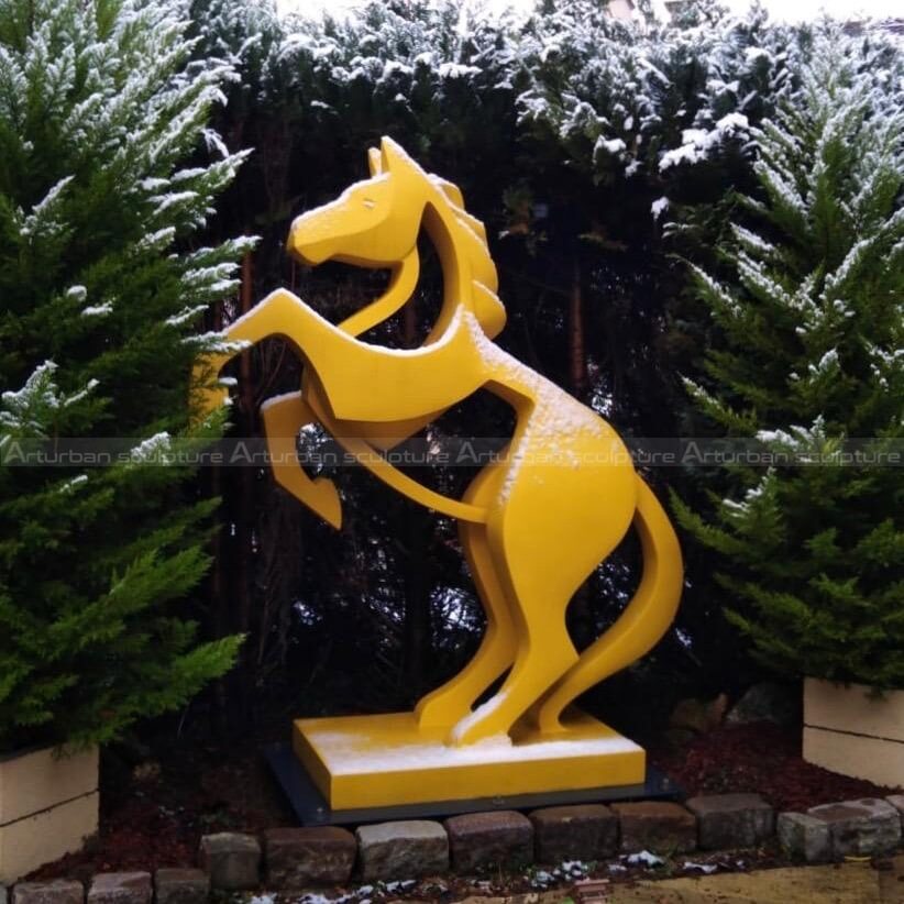 rearing horse garden statue