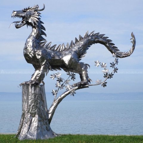 metal dragon sculpture