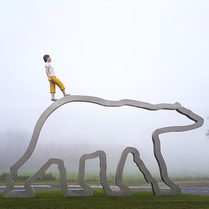 boy and bear statue