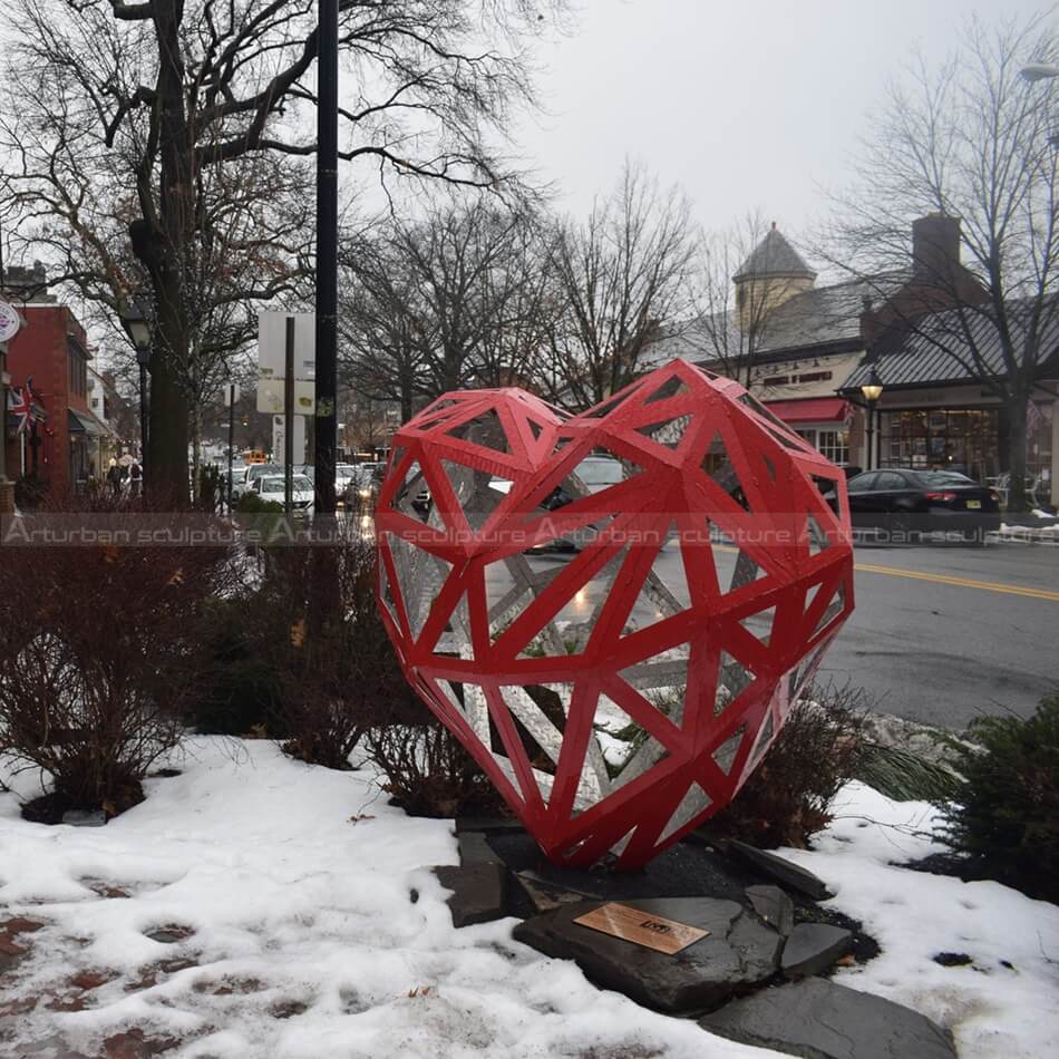 red heart sculpture