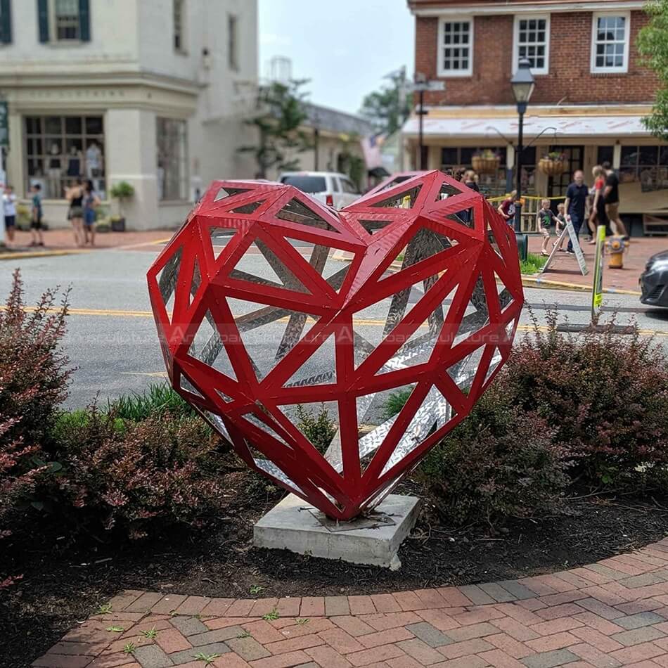 red heart sculpture