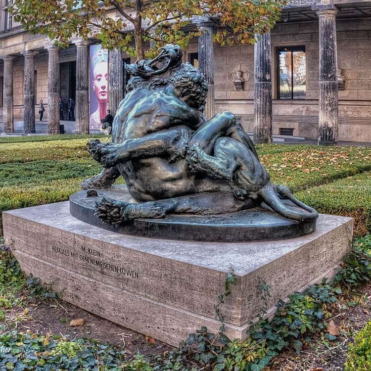 hercules and the nemean lion sculpture