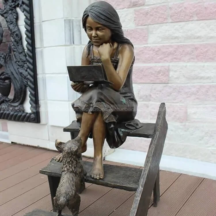 girl with a letter statue