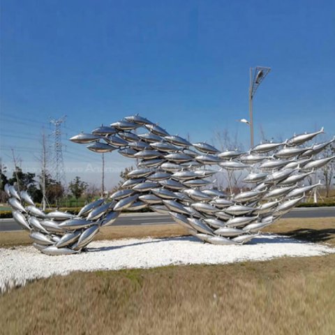 stainless steel fish sculpture