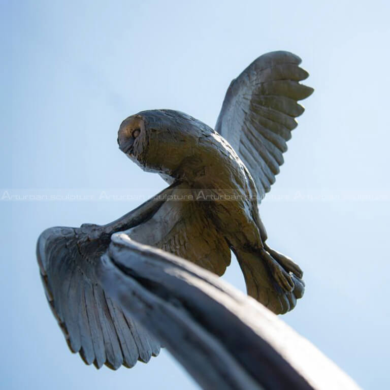 flying owl garden ornament