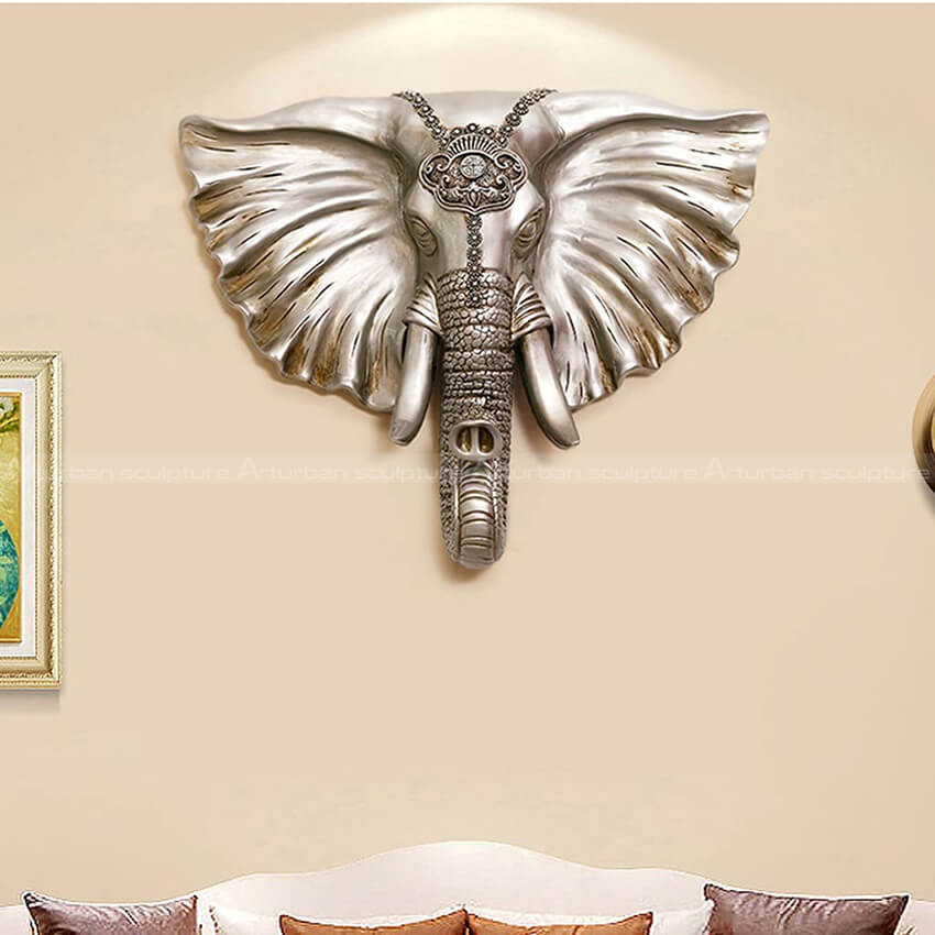 elephant head wall sculpture