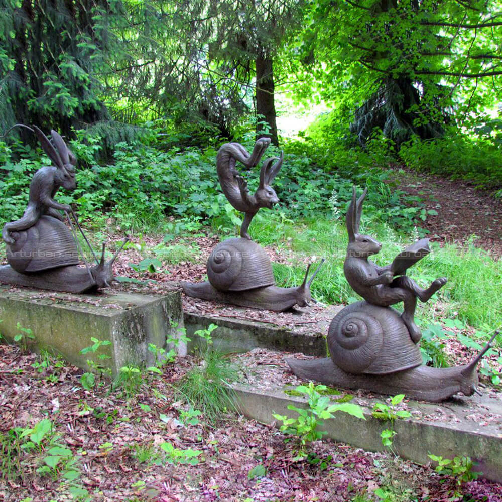 outdoor garden rabbit statues