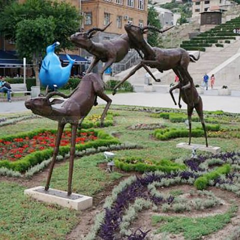 bronze antelope sculpture