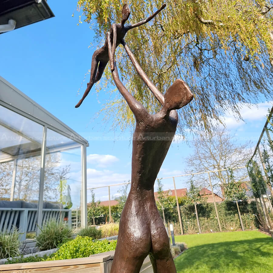 mother and child garden statue