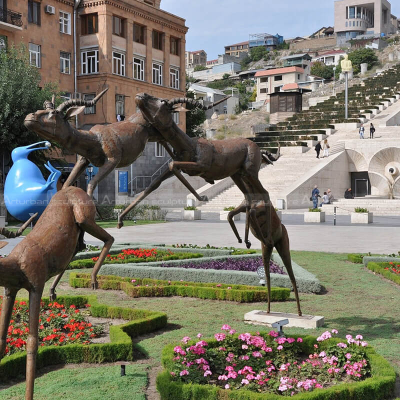 bronze antelope sculpture