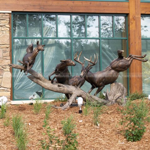 metal deer garden sculptures