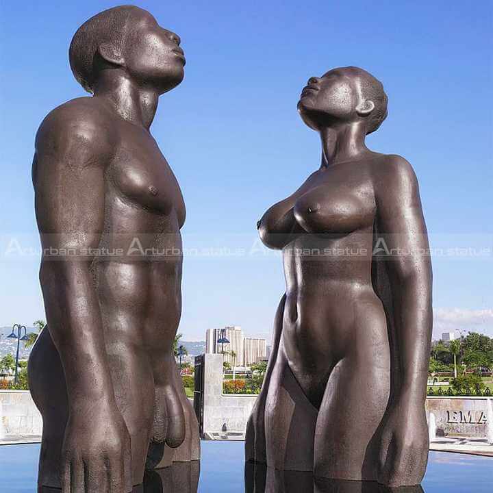 woman and man sculpture