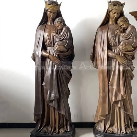 bronze virgin mary statue