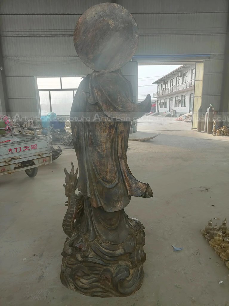 bronze kwan yin statue