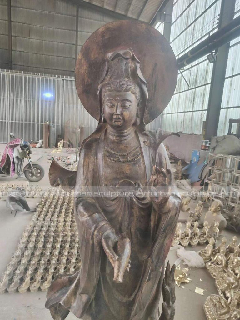 bronze kwan yin statue