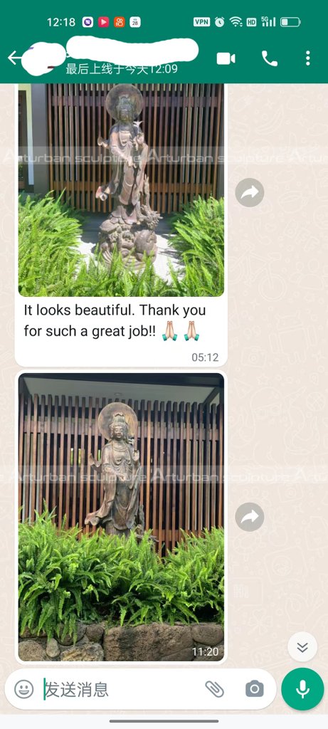 bronze kwan yin statue