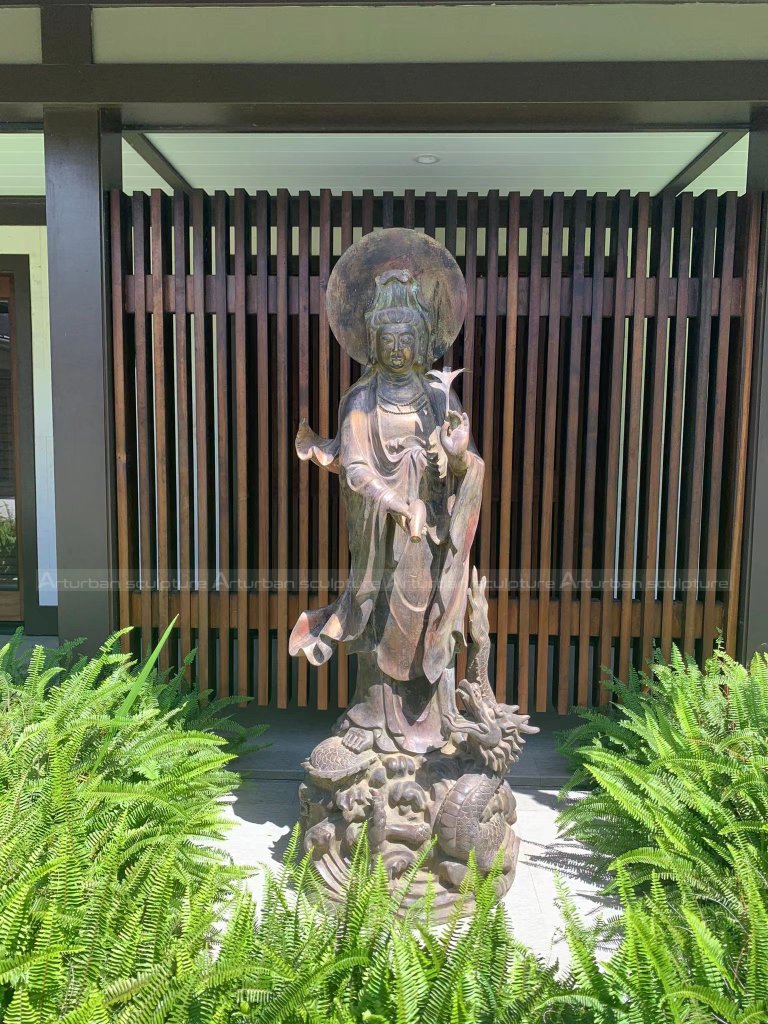 bronze kwan yin statue