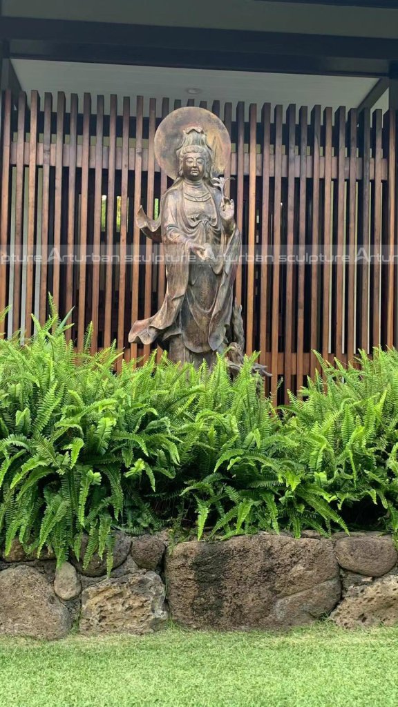 bronze kwan yin statue