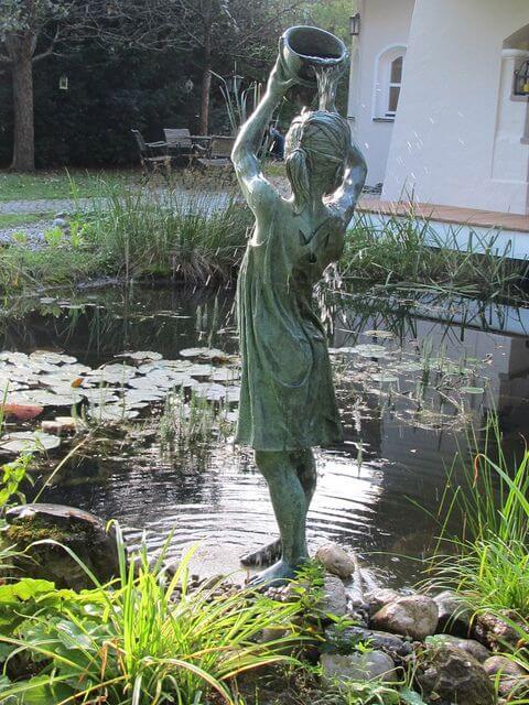 girl washing hair sculpture