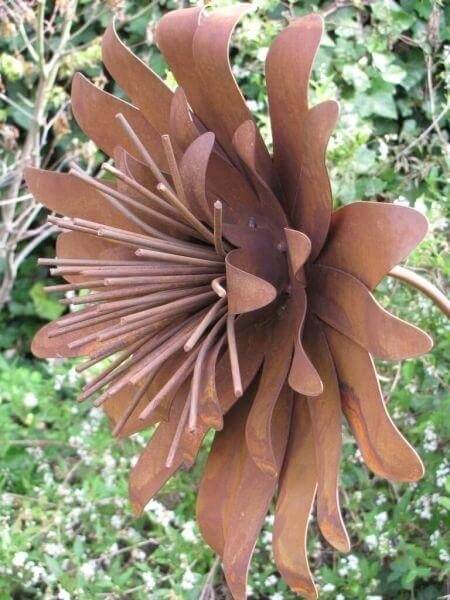 stainless steel flower sculpture