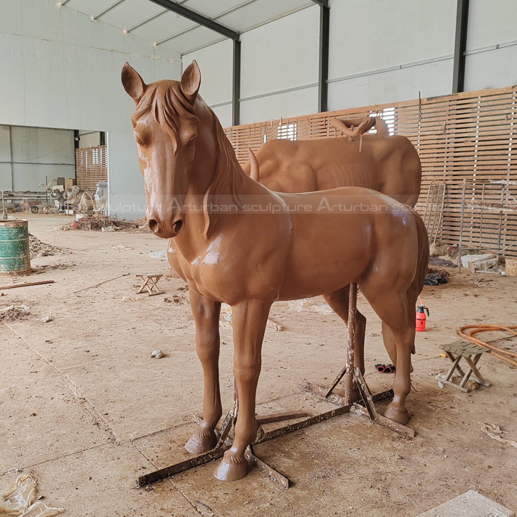 horse statue clay mold