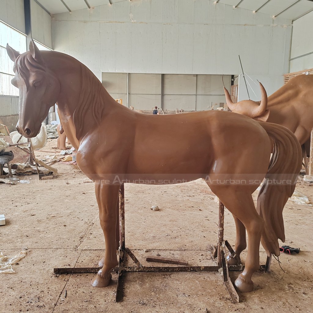 horse statue clay mold