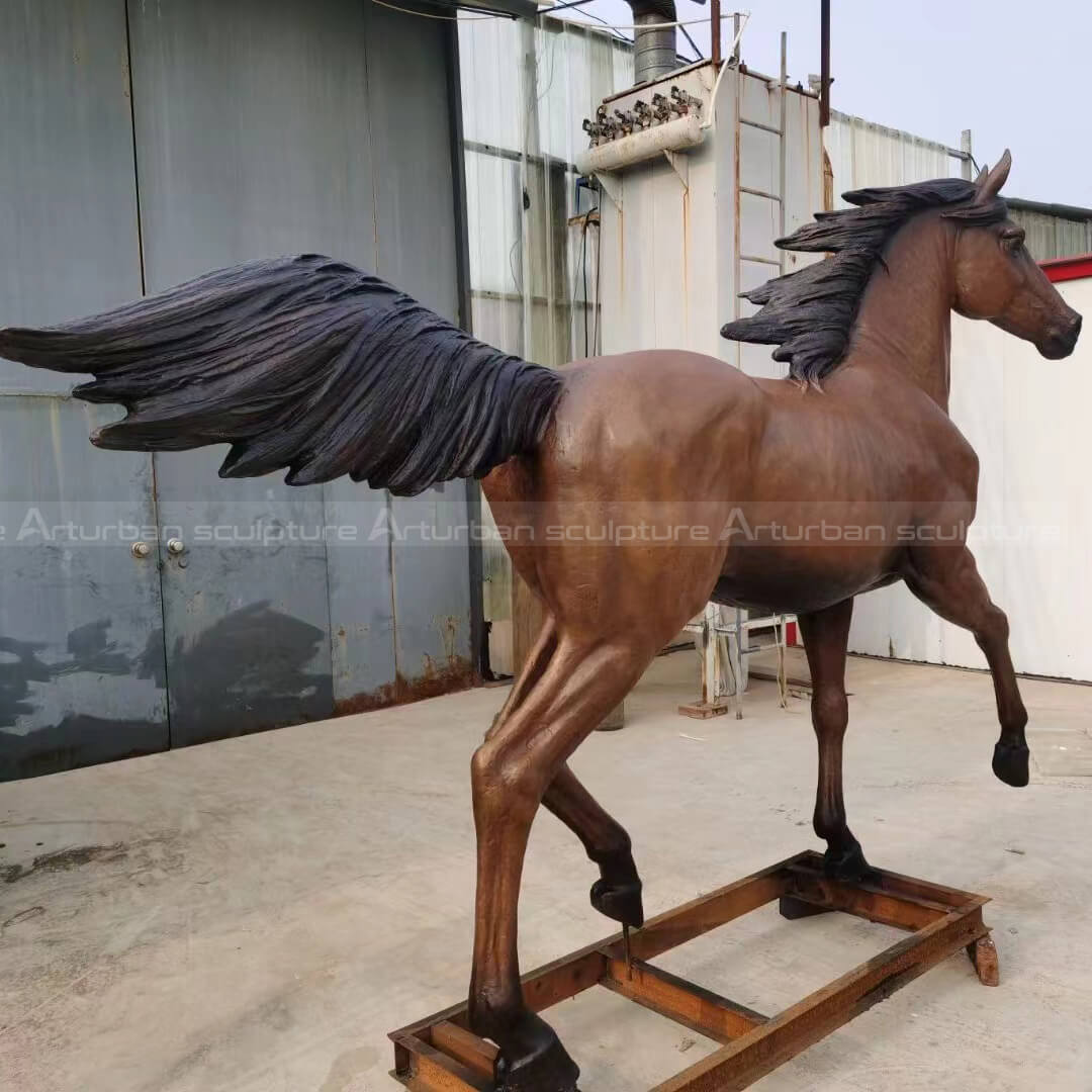 bronze horse garden statue