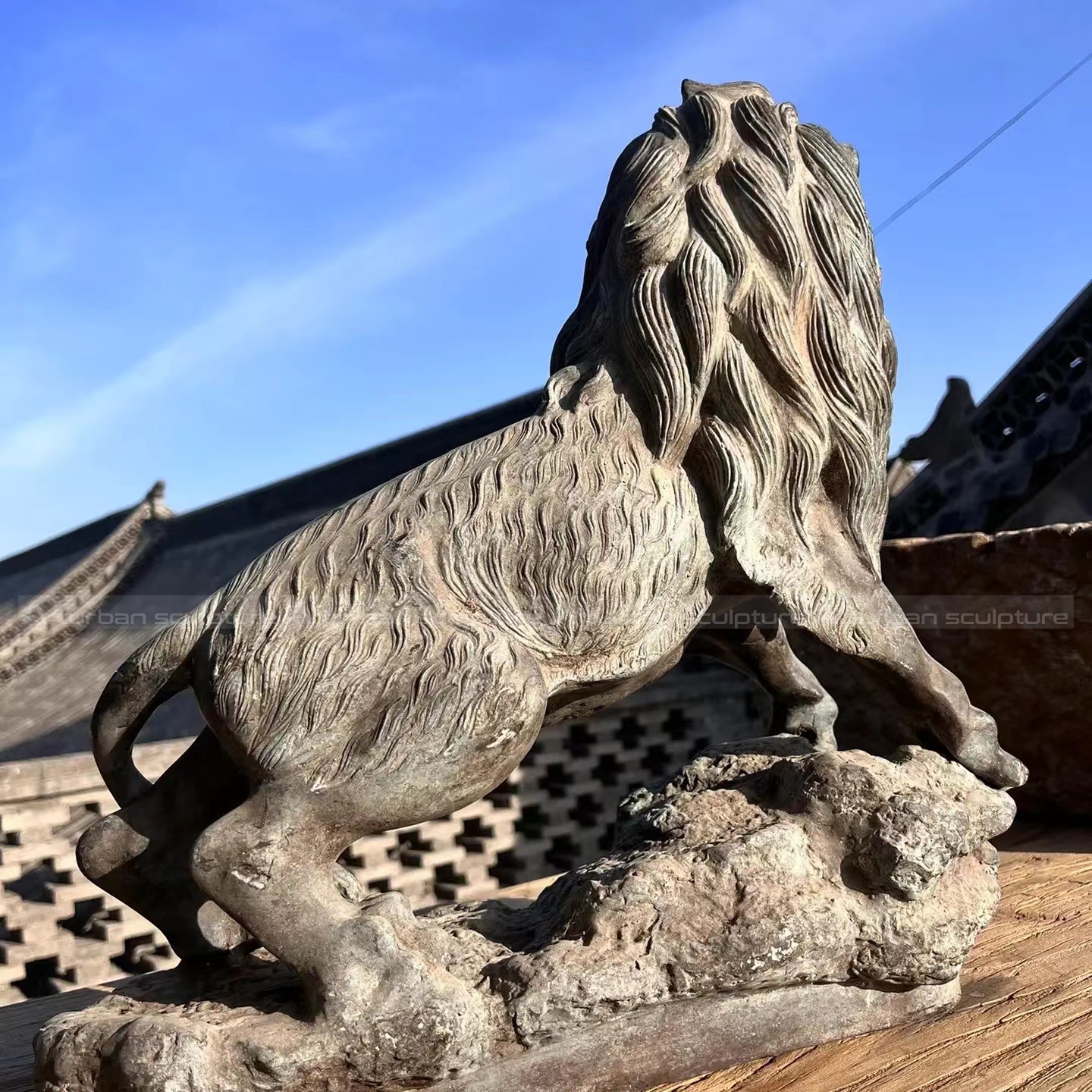 antique lion statue