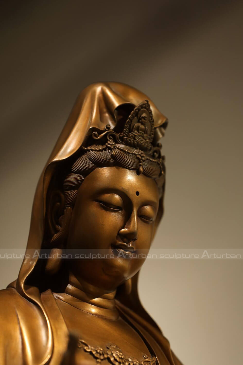 brass kwan yin statue