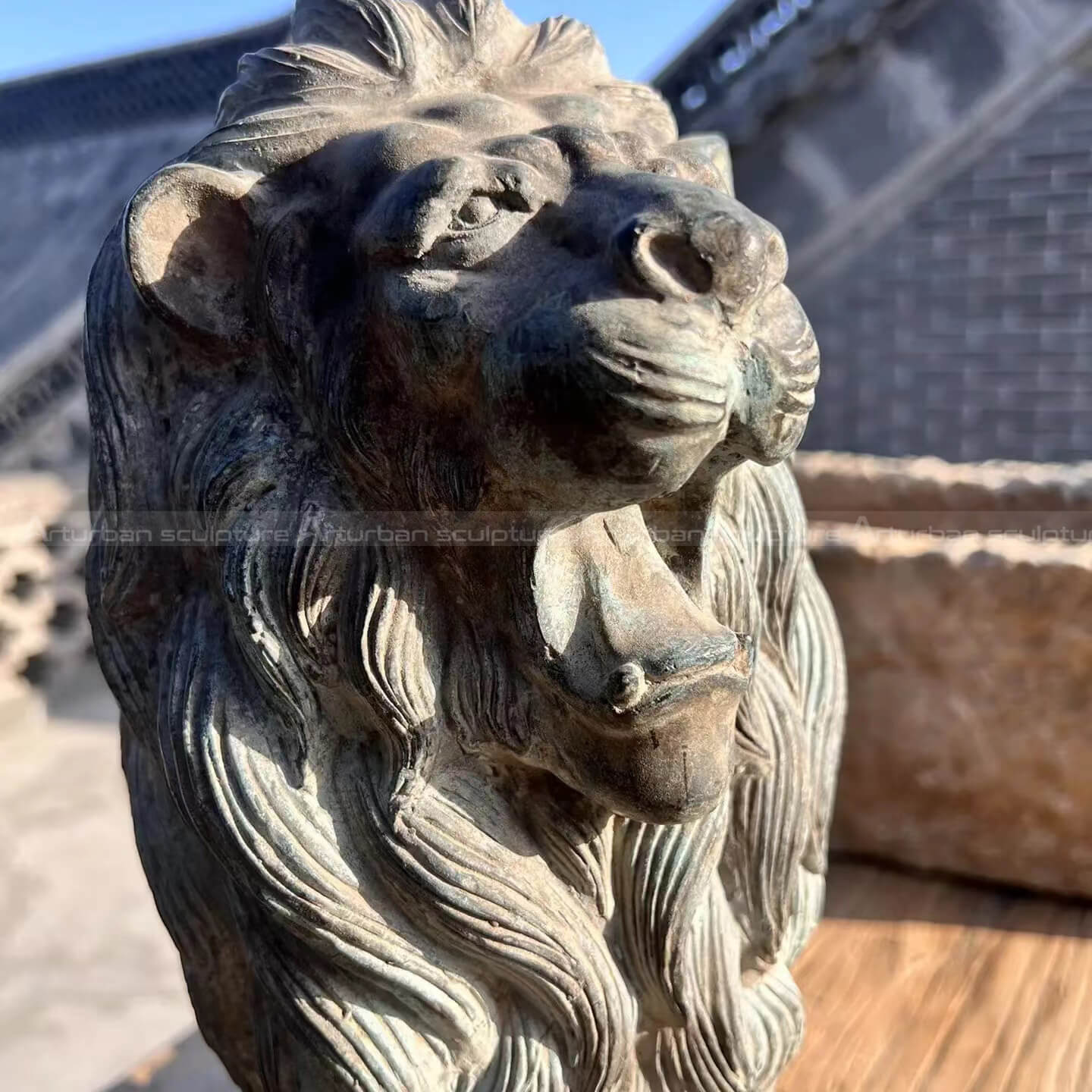 antique lion statue