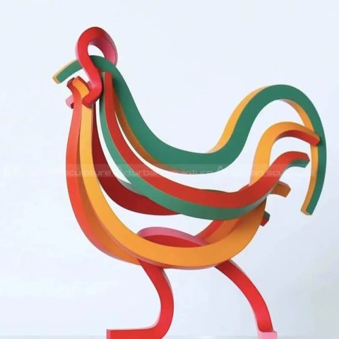 metal chicken garden art