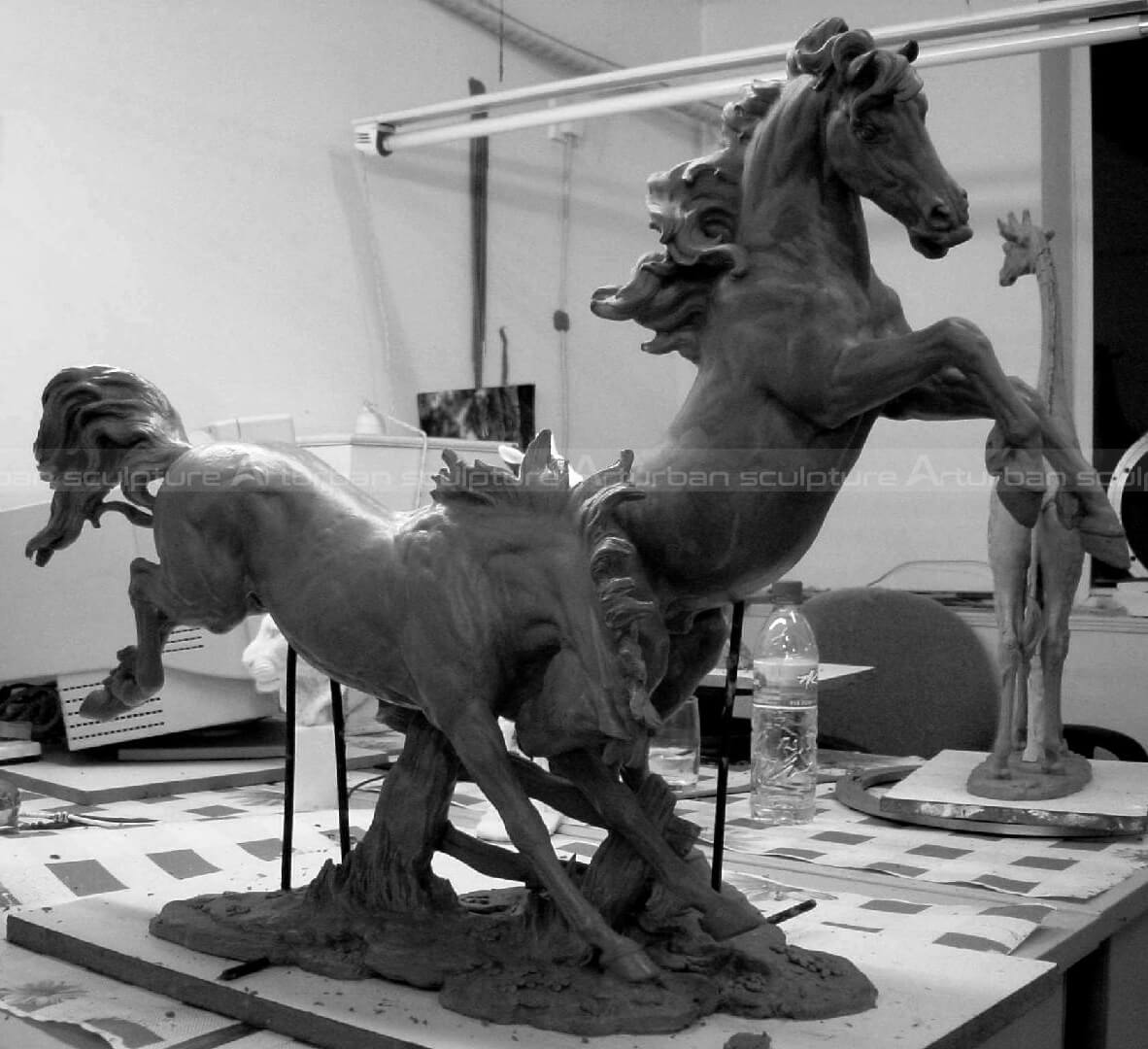 two horse statue