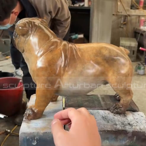 shar pei dog statue