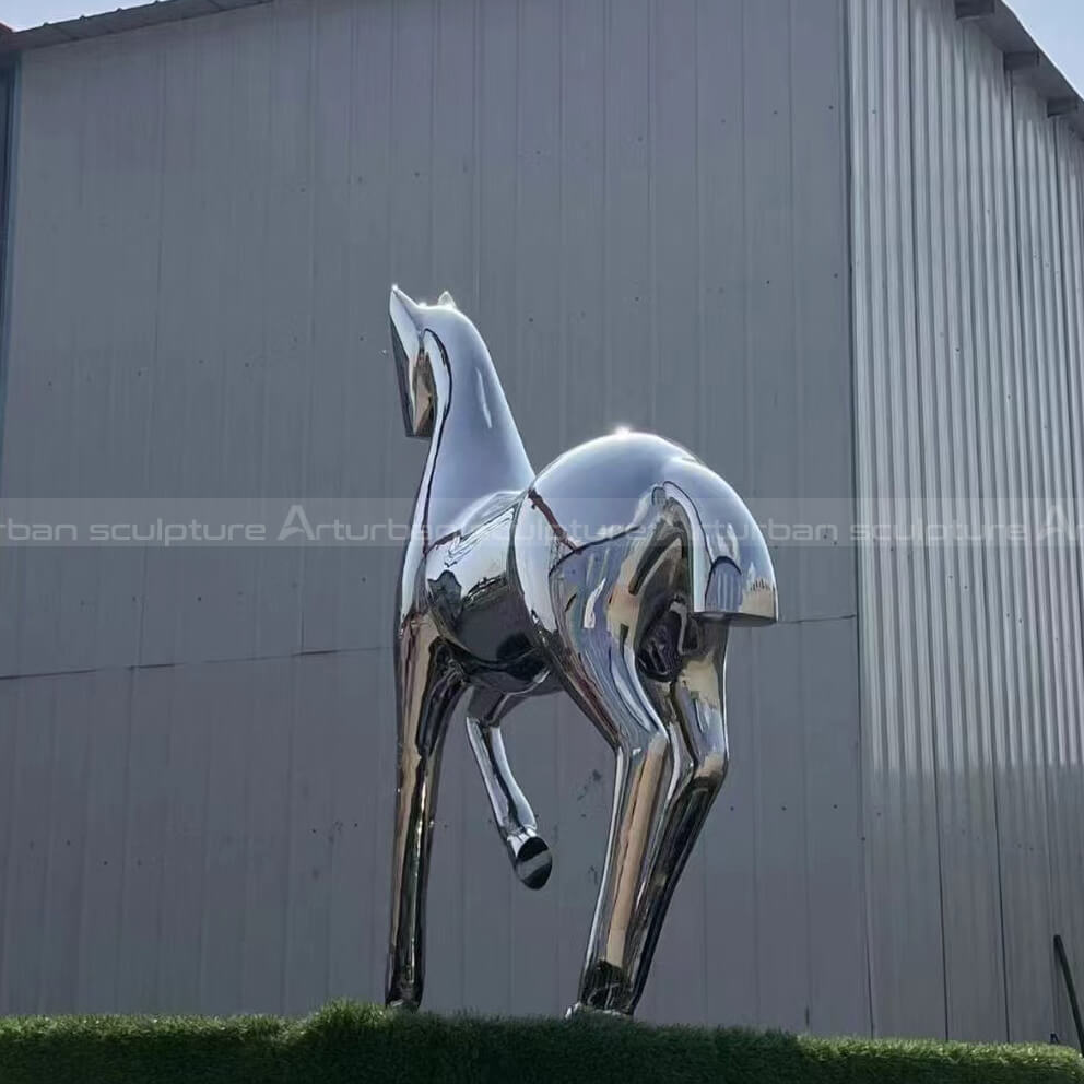 silver horse statue