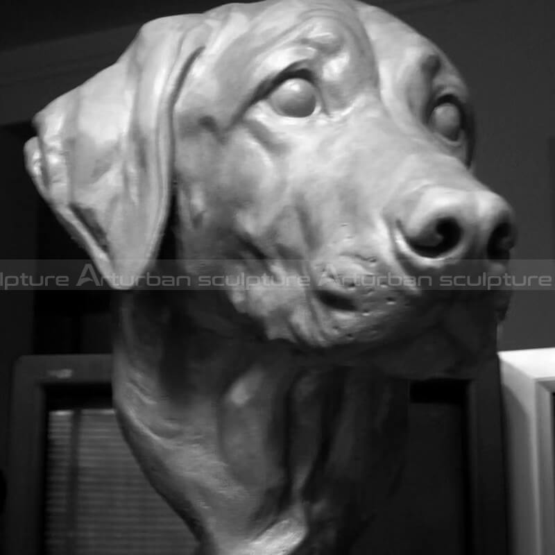 dog bust statue