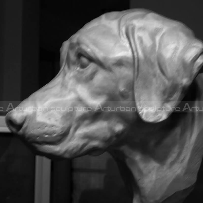 dog bust statue