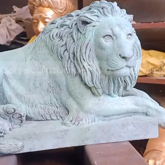 antique brass lion statue