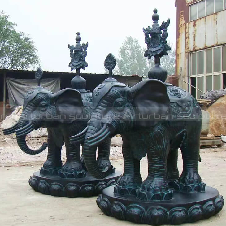 elephant pair statue