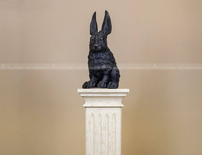 brass rabbit sculpture