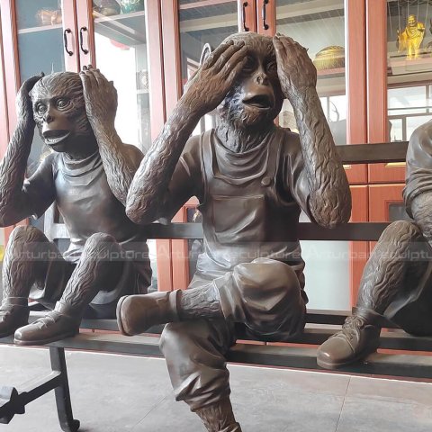 three wise monkeys sculpture