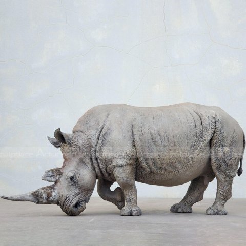 fiberglass rhino statue