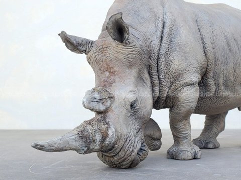 fiberglass rhino statue