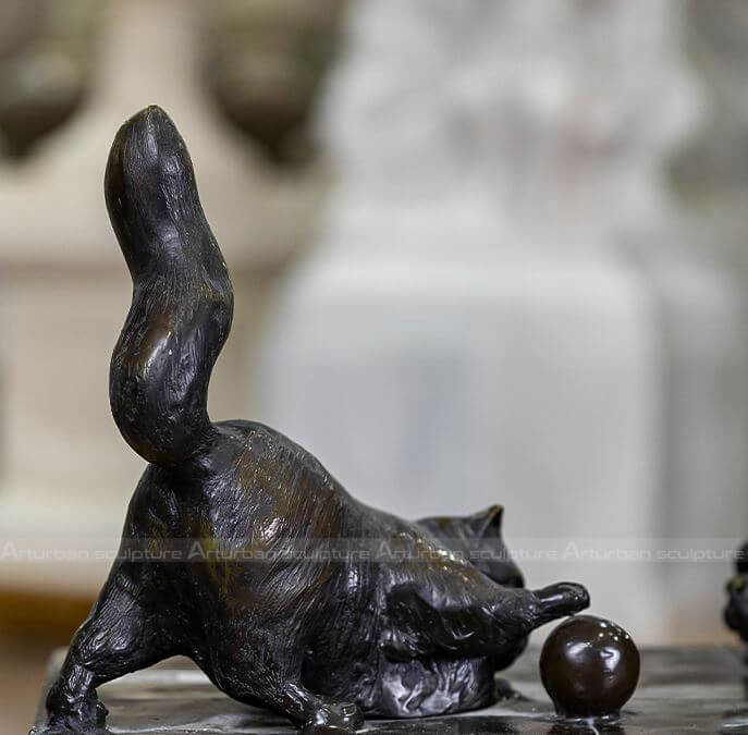 bronze cat statue