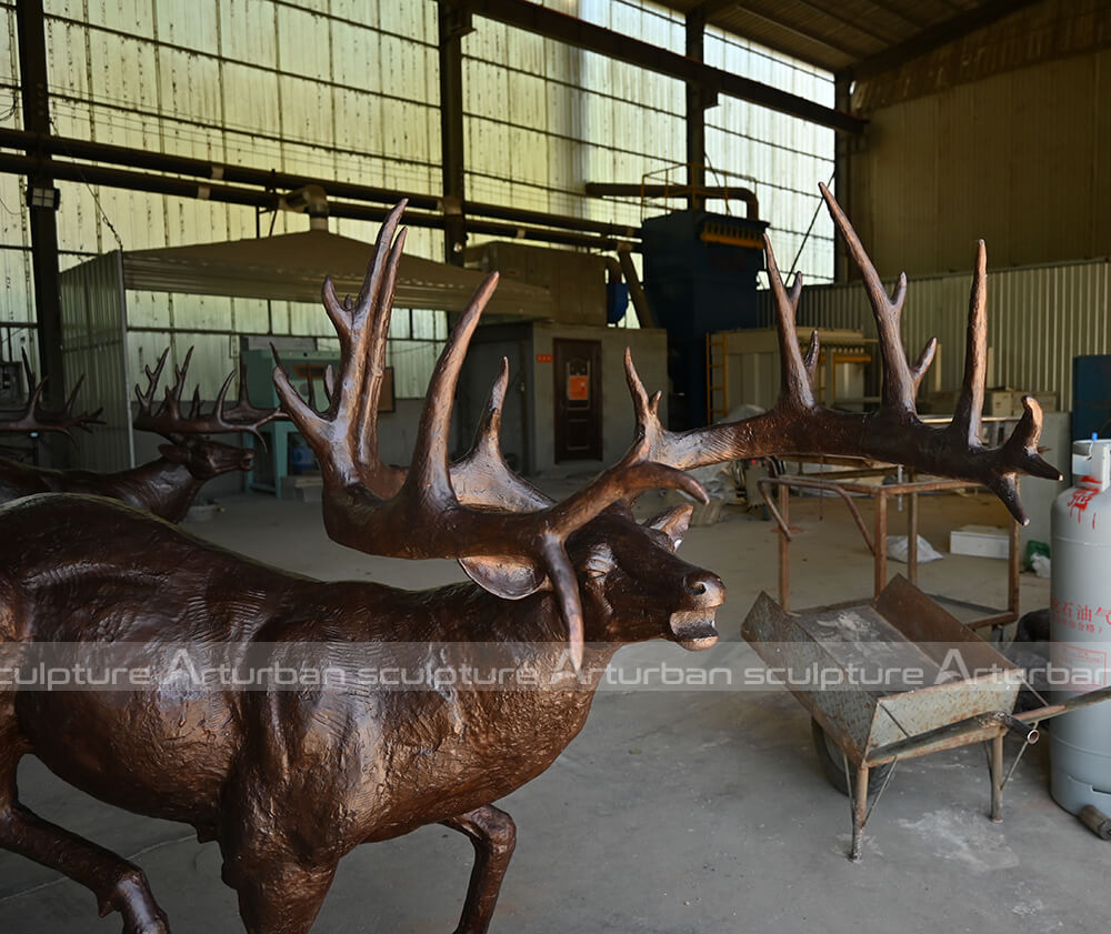 bronze deer statue