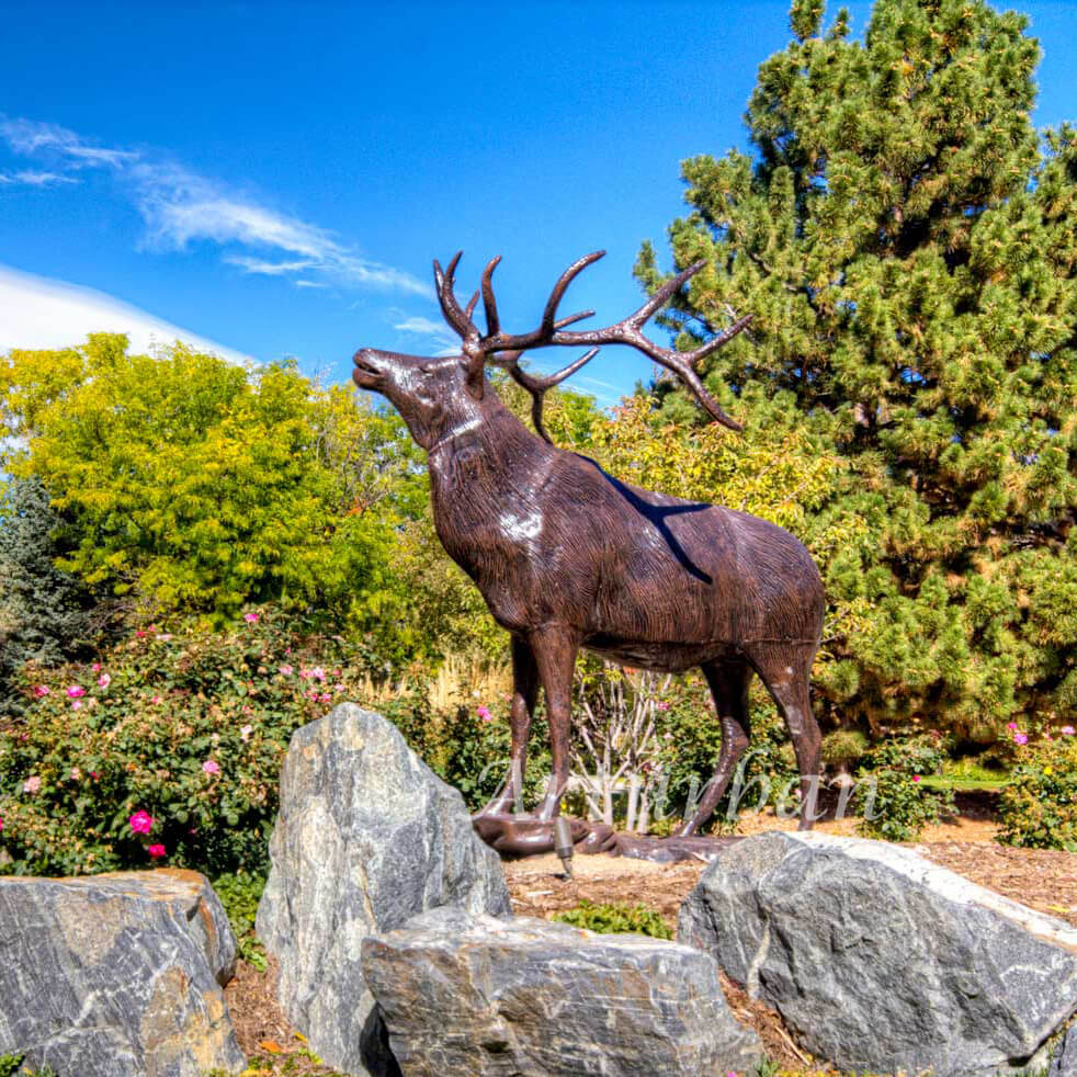 outdoor deer statue