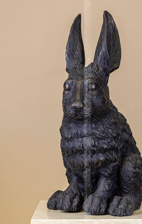 brass rabbit statue