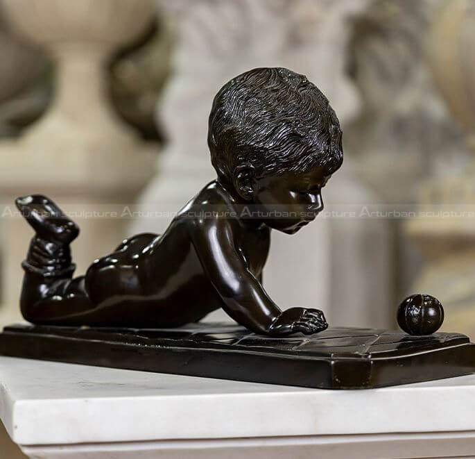 bronze baby statue