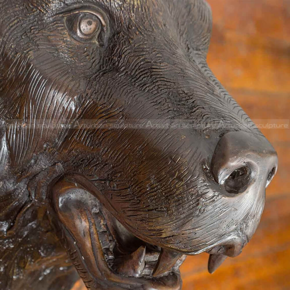 Bear Face Sculpture